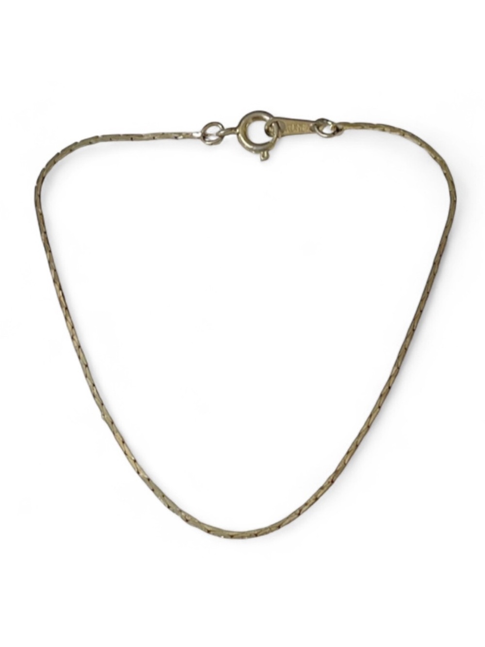 Vintage gold tone dainty chain clasp bracelet 7”